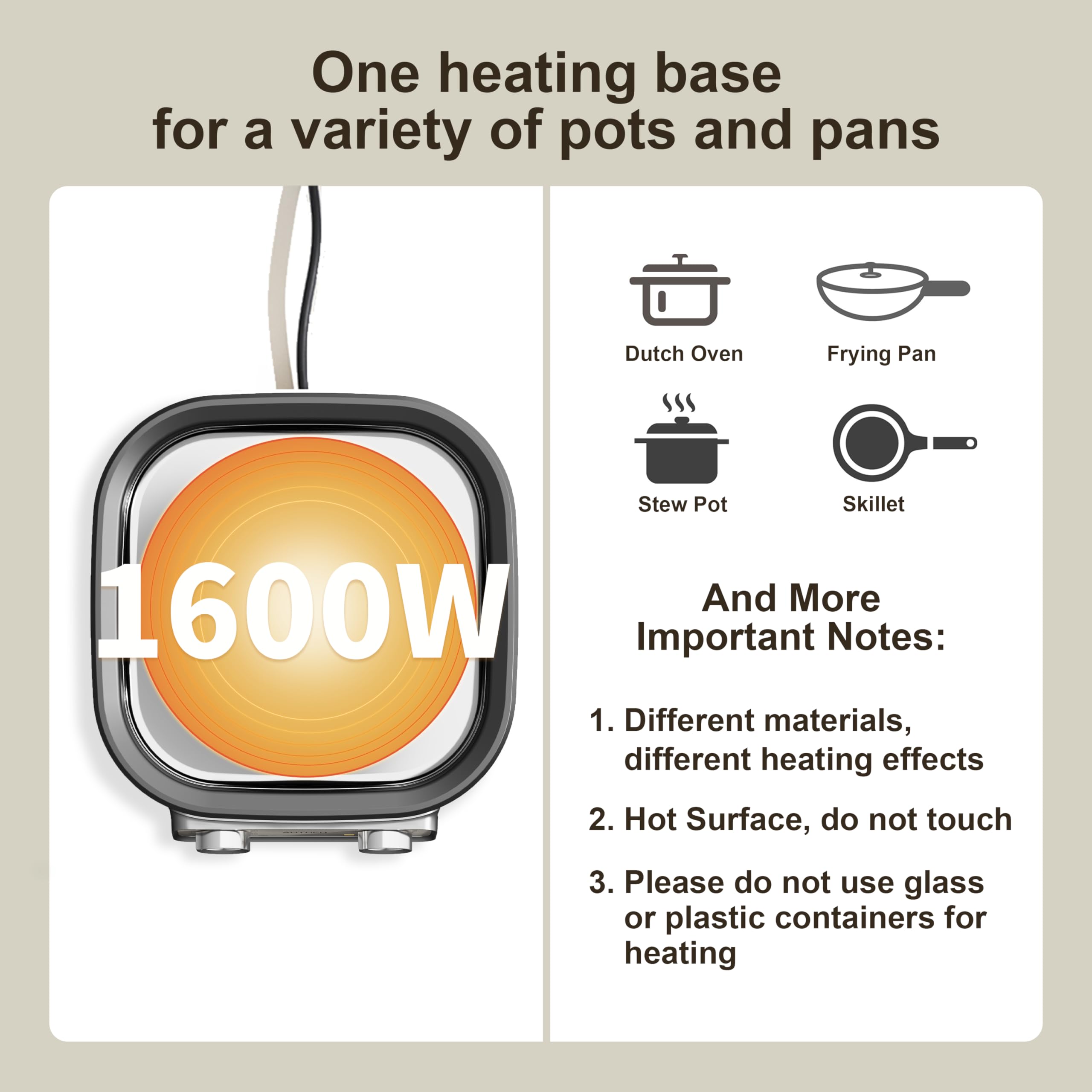 6-Quart Electric Hot Pot & Multi-Cooker - PFOA-Free Ceramic Non-Stick Skillet with 3 Power Settings & Timer, 1600W for Family Cooking | Perfect for Soups, Stews, Hot Pot Parties & Dorm Room Meals