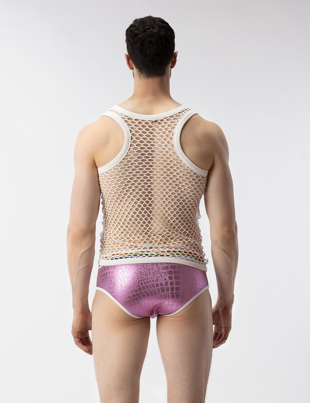 Daniya Fishnet Tank Top for Women - White Barcode Berlin - Sexy Mesh Crop Top for Clubbing, Parties & Night Out