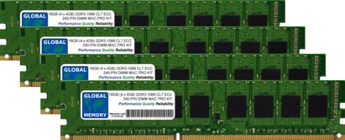 16GB (4x4GB) DDR3 1066MHz PC3-8500 240-Pin ECC UDIMM RAM Memory Kit - Compatible with Apple Mac Pro (Early 2009, Mid 2010, Mid 2012) - Perfect for Video Editing, Graphic Design & Professional Workstations