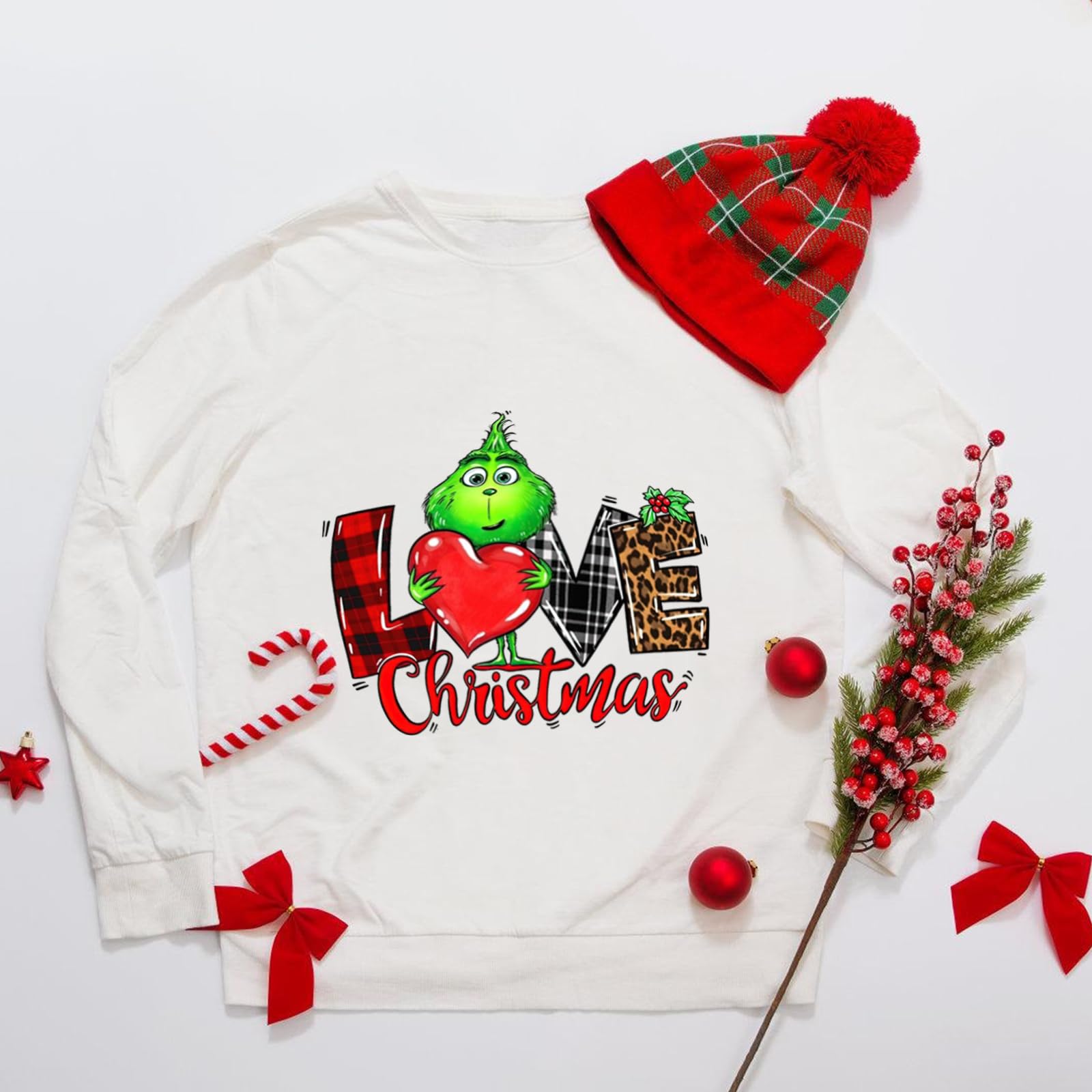 10 Sheets Grinch Christmas Iron-On Transfers for T-Shirts & DIY Decorations - Heat Transfer Vinyl for Clothes, Bags & Pillow Covers - Perfect for Holiday Gifts, Christmas Parties & Festive Home Decor