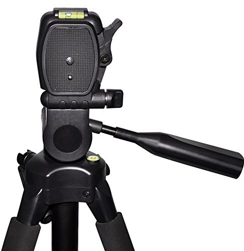 Professional 72-inch Camera Tripod with 3-Way Panhead & Built-In Bubble Level - Compatible with Canon, Nikon, Sony & More DSLR Cameras - Includes 72