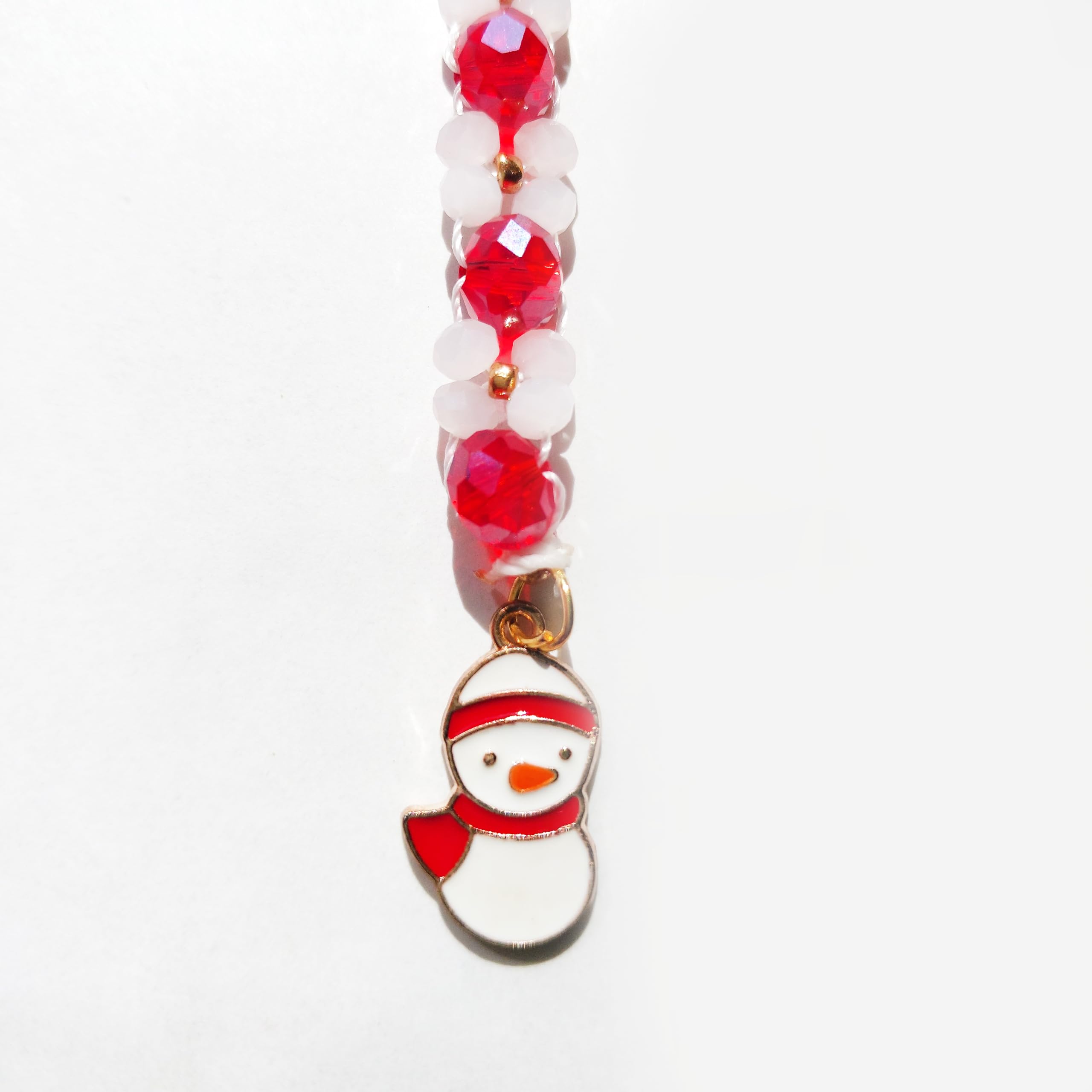 Handmade Christmas Phone Charm Lanyard with Crystal Beads & Alloy Charms - Aesthetic Holiday Gift for Men, Women, Boys, Girls (Gender Neutral) - Perfect for Phone Accessories, Party Favors & Stocking Stuffers