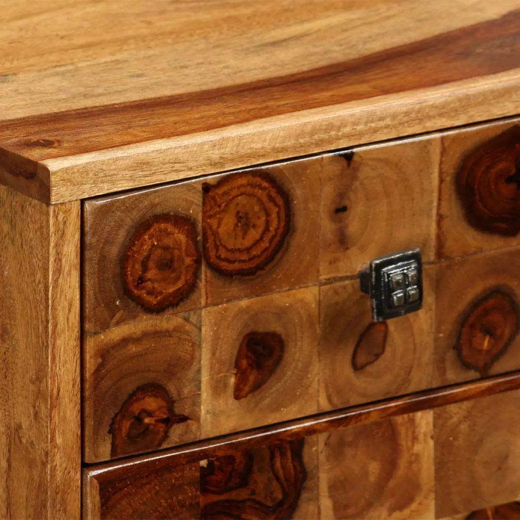 Solid Sheesham Wood Nightstand - 14.6