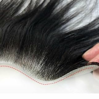 Premium AHS Men's Hair Patch for Baldness & Hair Loss | 100% Natural Human Hair Front Hair System | Receding Hairline Solution for Men & Boys | Straight Hair Patch for Daily Wear & Special Occasions (Pack of 1) | Perfect for Work, Dating & Social Events