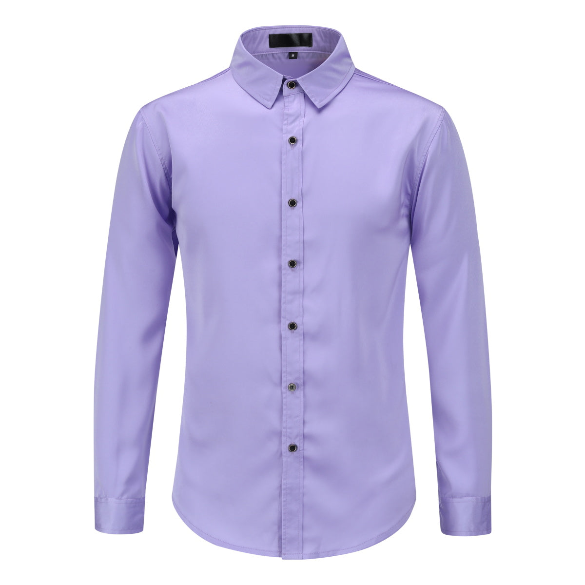 Premium Solid Color Men's Dress Shirt - Elegant Purple Business Casual Shirt for Office, Wedding & Formal Events