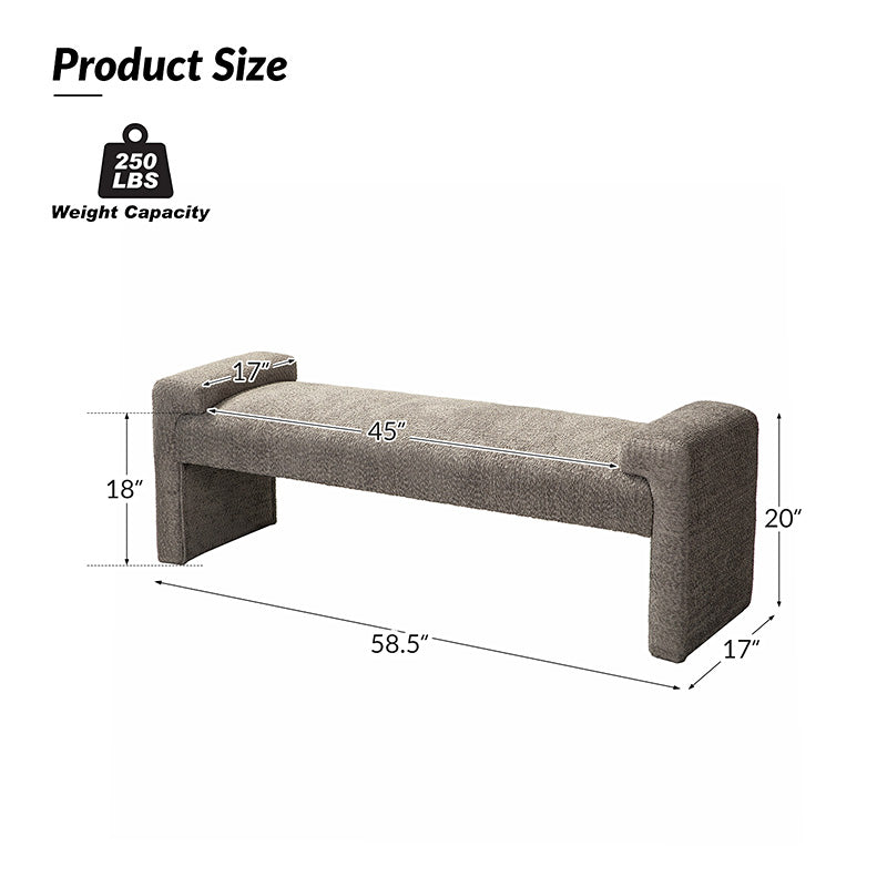 Vittoriano Upholstered Bed Foot Bench - Stylish Storage Ottoman for Bedroom, Living Room & Entryway - Perfect for Extra Seating, Shoe Storage & Home Decor
