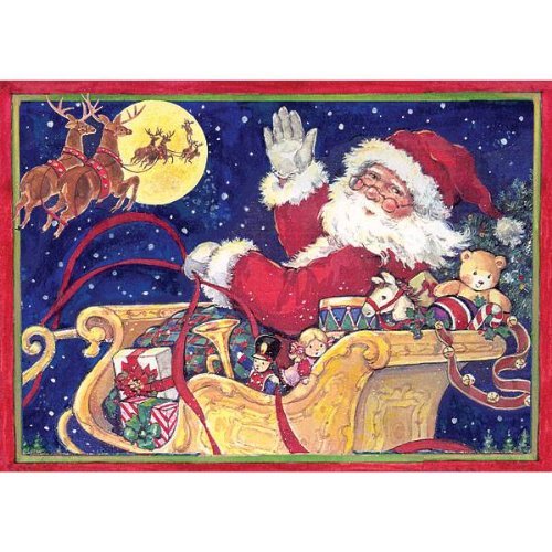 Flying Santa Christmas Photo Box Cards - Festive Holiday Greeting Cards for Family & Friends - Perfect for Christmas Decorations, Party Favors, and Holiday Gifts