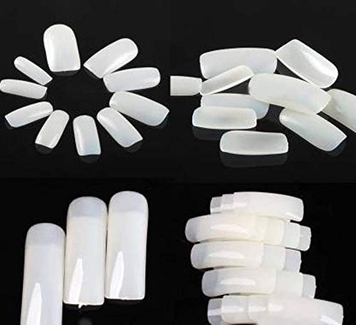 GYAN Artificial Nails - White False Nails for Women, Acrylic Press on Nails with Glue, Full Cover Fake Nails for Manicure, Home Salon & Party Use