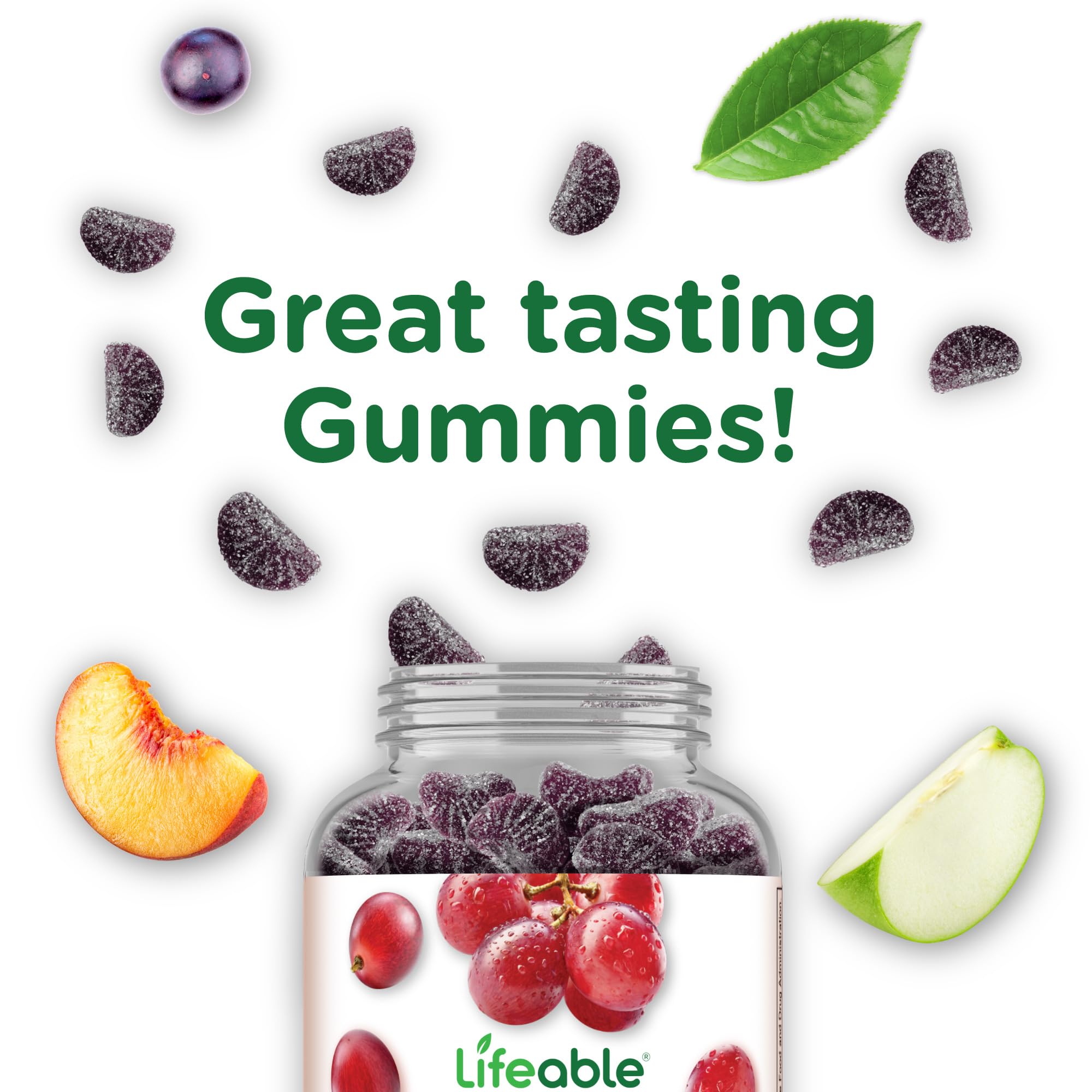 Lifeable Iron Gummies with Vitamin C - 20mg Iron Supplement for Adults & Kids - Great Tasting Blood Builder for Iron Deficiency - 90 Count - Perfect for Energy Boost & Immune Support