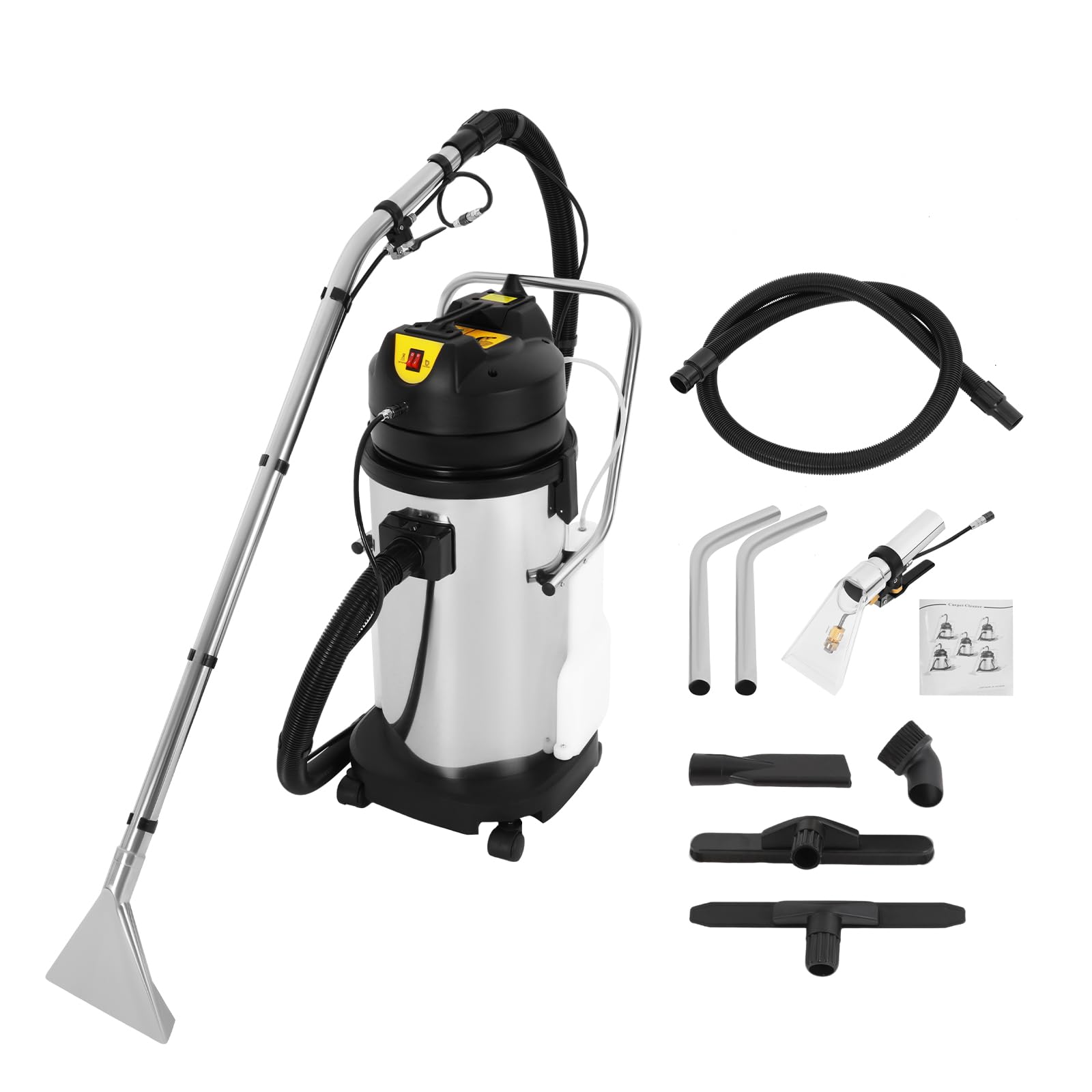 40L/11gal Commercial Carpet Cleaner Machine - 3-in-1 Heavy Duty Extractor Vacuum Washer for Sofa, Curtain & Carpet Cleaning with Mobile Tires - 1000W Powerful Cleaning for Carpets & Hard Floors (2-Pack) - Perfect for Hotels, Offices & Home Deep Cleaning