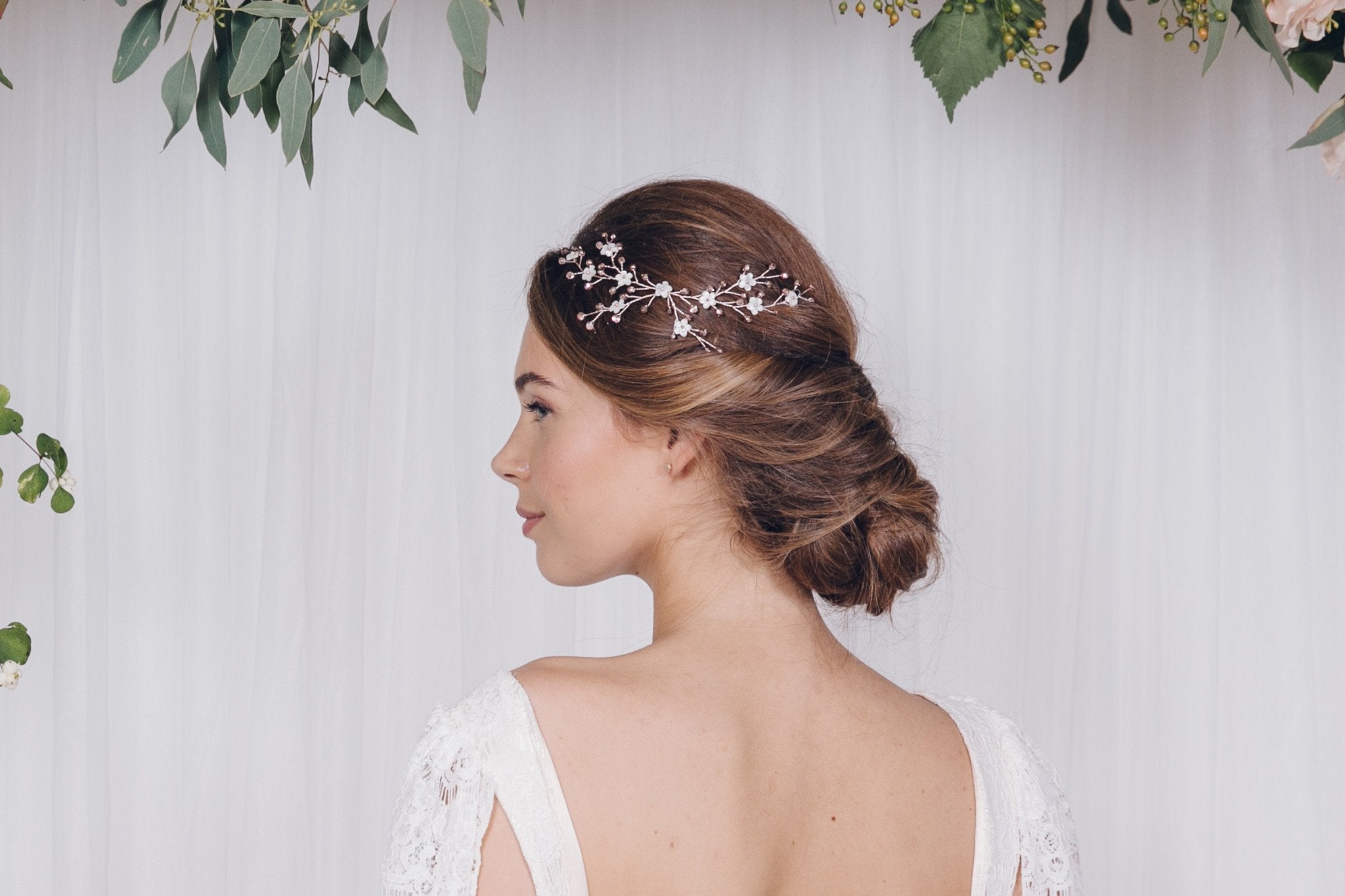 Ivy Small Elegant Boho Floral Hair Vine Headpiece - Perfect for Weddings, Boho Bridal Accessories, and Festival Hair Decorations