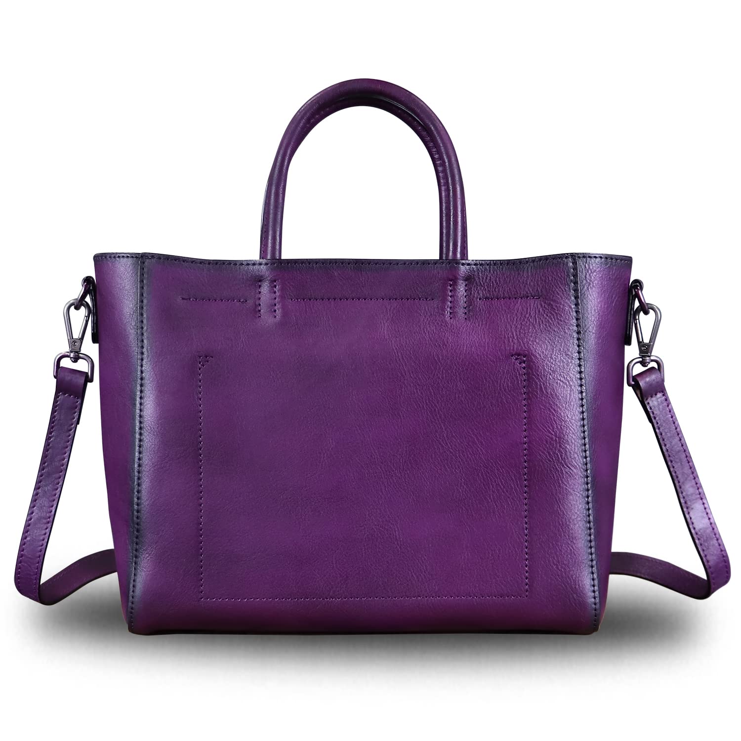 Genuine Leather Top Handle Handbag for Women - Vintage Retro Satchel Cowhide Crossbody Purse with Hobo Style | Perfect for Work, Travel & Everyday Use