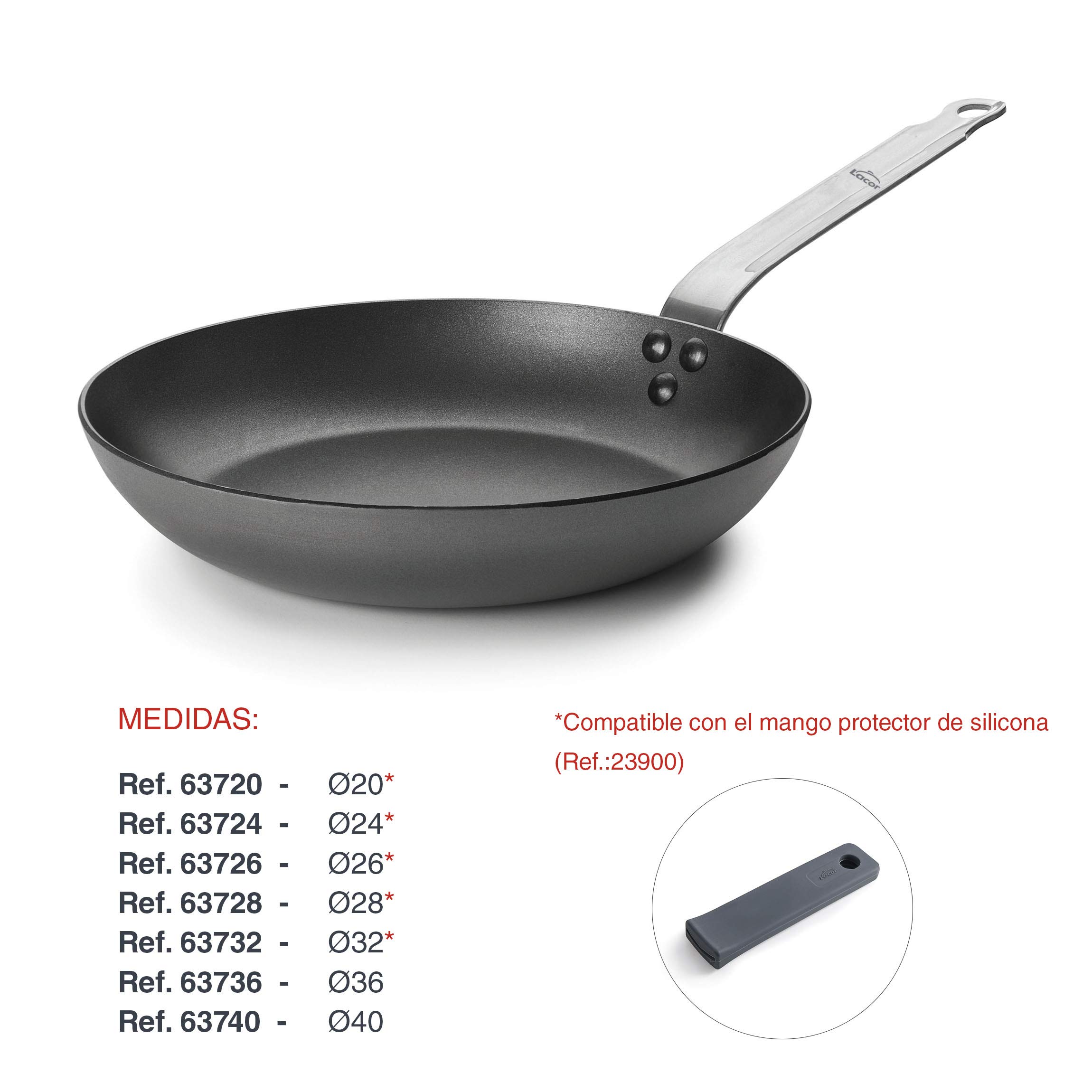 Non-Stick Iron Frying Pan 26cm - Grey Skillet for Sauteing, Frying & Cooking - Perfect for Home Kitchen, Camping & Outdoor Use