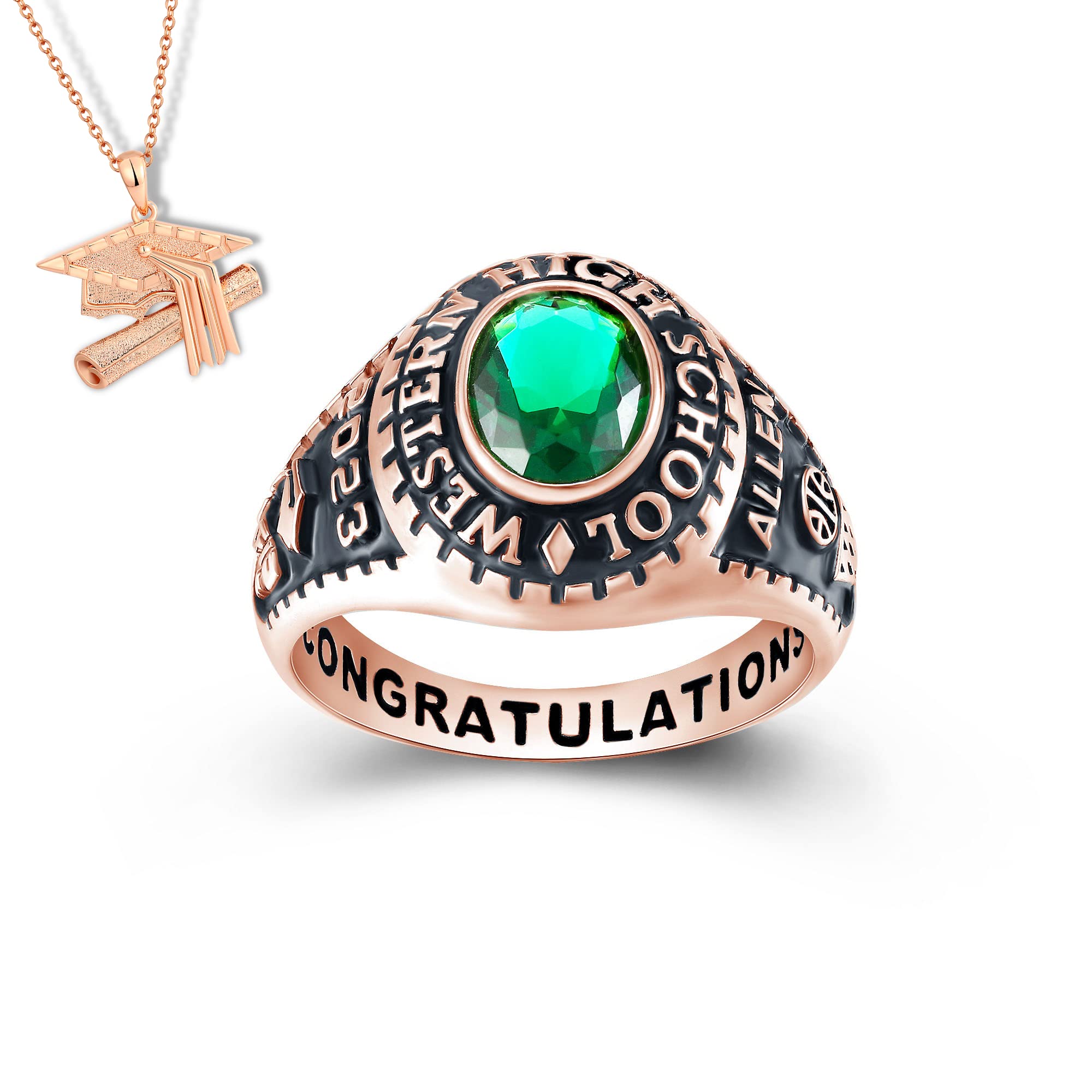 Authentic PJM Mementos USA Premium Class Ring for Men – 925 Sterling Silver or 10KT Gold Custom Graduation Ring – Personalized High School, College & University Rings – Perfect Graduation Gift for Him – Ideal for Commencement Ceremonies, Alumni Events & Special Milestones