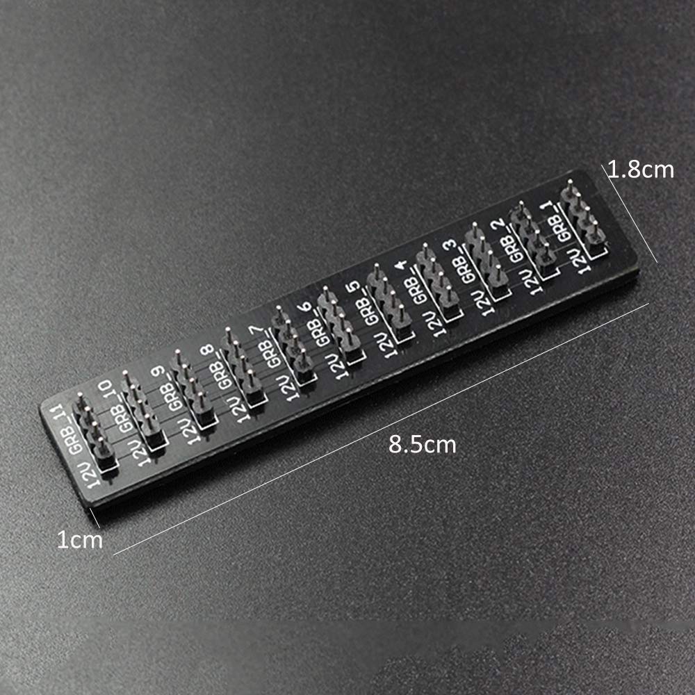 10 Channel 12V RGB Hub for PC Case Lighting - LED Light Splitter with 10 Ports for Asus, Gigabyte & MSI Motherboards | Perfect for Gaming PC Setup, Case Modding & RGB Lighting Customization