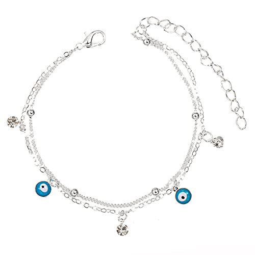 02. evil eye anklet-silver