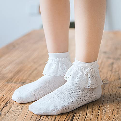 **Princess Lace Socks for Toddler & Kids Girls (1-9T) – Soft Cotton Dressy Socks for Parties, Holidays & Special Occasions**