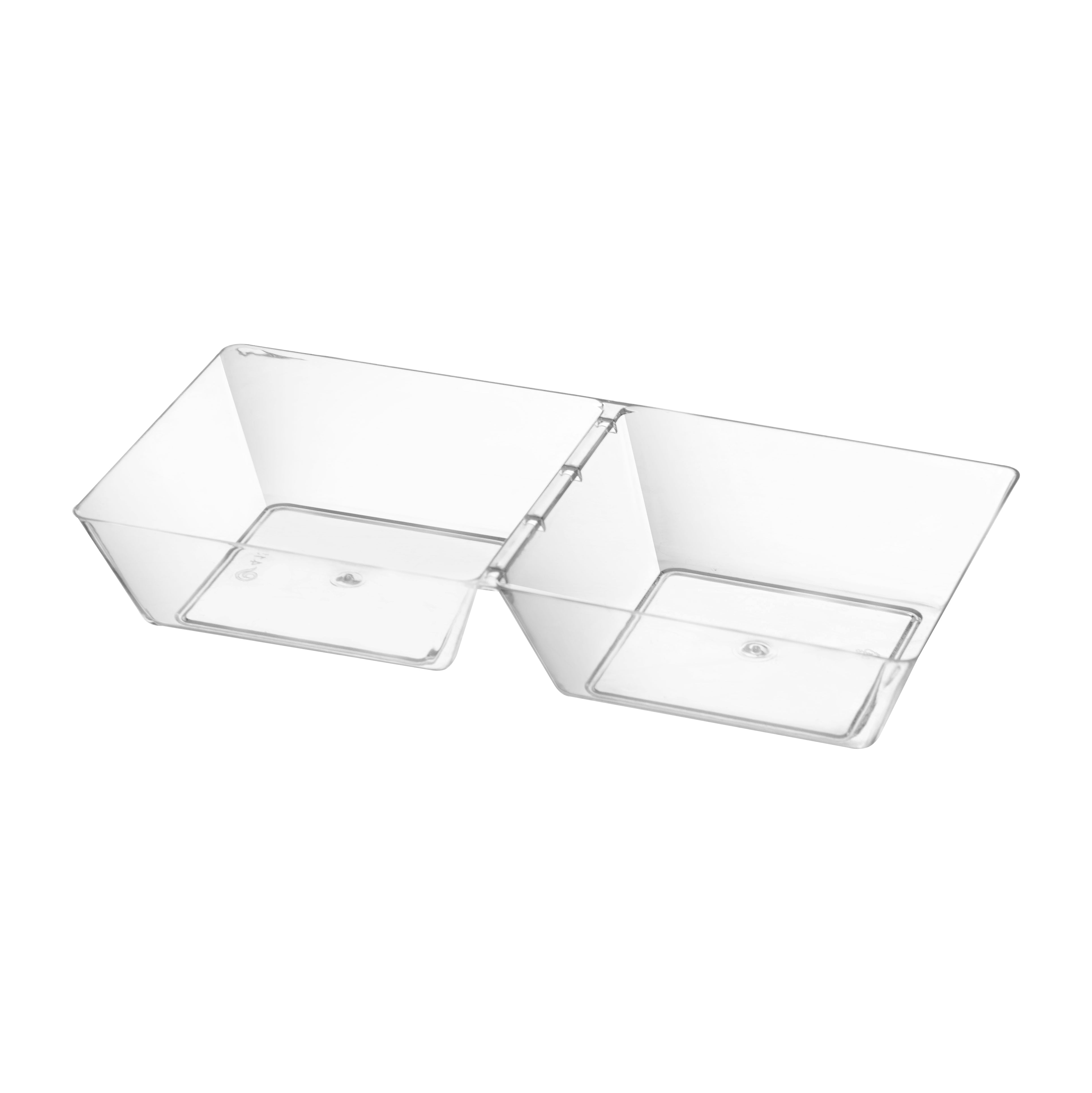 2-Section Mini Divided Plates - Set of 12 Small Portion Dishes for Appetizers, Snacks & Kids Meals - Perfect for Party Serving, Picnics & Home Dining
