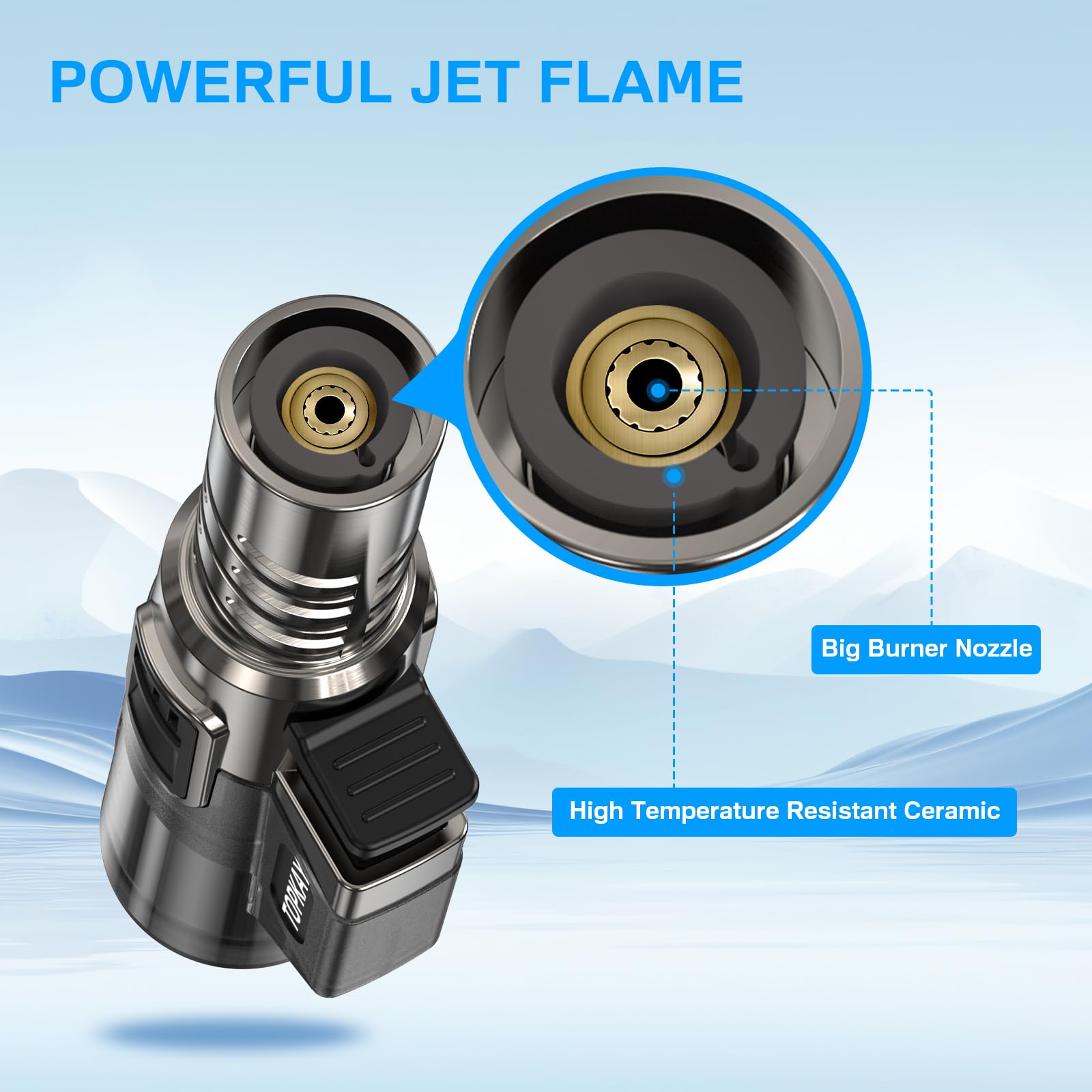 2 Pack Windproof Refillable Butane Torch Lighters - Adjustable Jet Flame for Candles, BBQ, Grill, Camping & Fireworks | Perfect for Outdoor Cooking, DIY Projects & Survival Kits (Empty/No Fuel)
