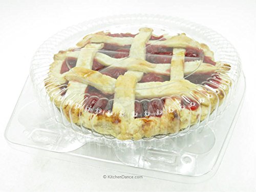 KitchenDance 6-Inch Clear Plastic Clamshell Pie Container with Dome Lid - Food Safe Storage & Display for Pies, Cakes, Desserts - Ideal for Bakeries, Catering & Home Use (CPC-106, Pack of 150)