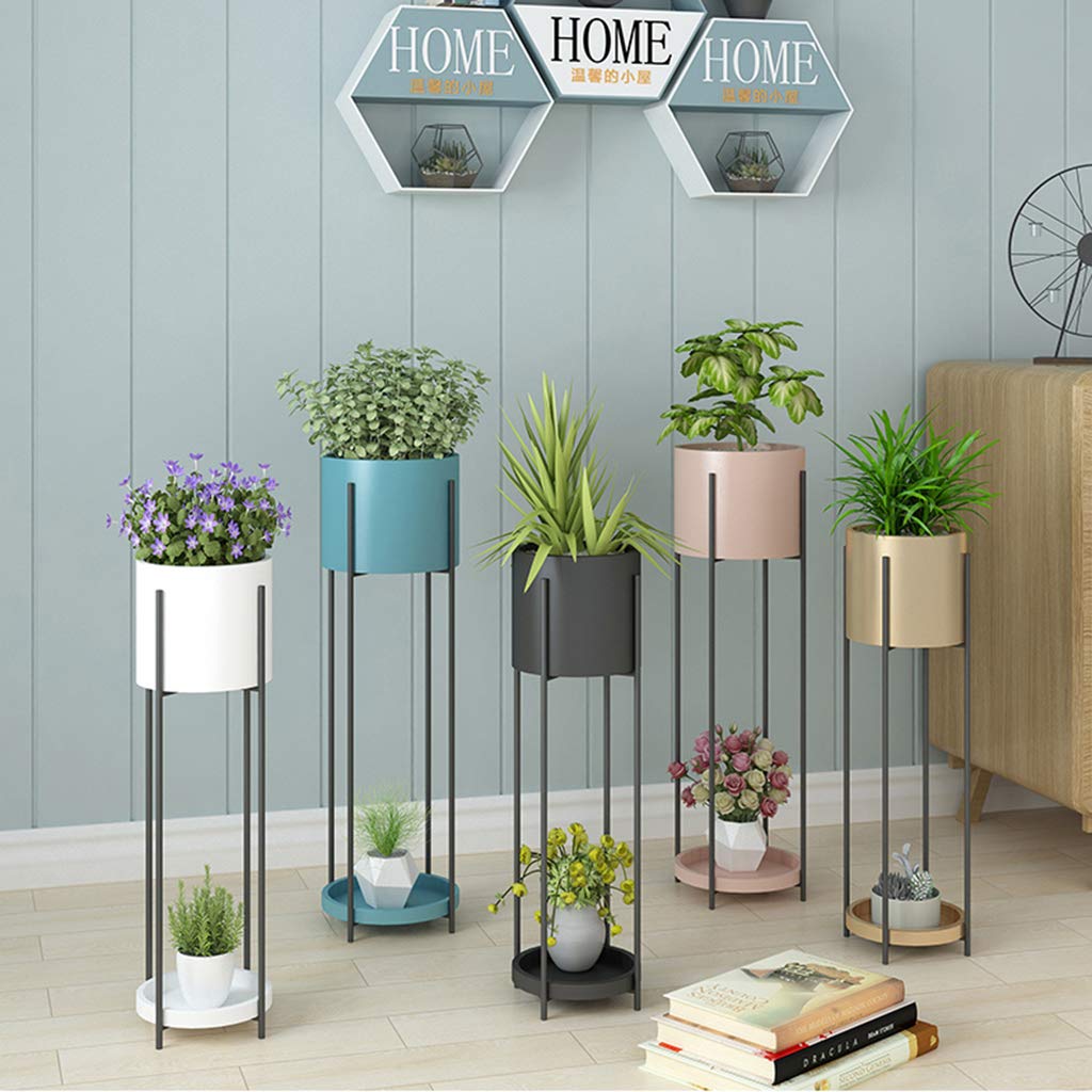 Creative Iron Art Flower Stand - 80CM Blue Indoor Floor Plant Holder for Living Room, Balcony, Garden | Perfect for Green Radish, Potted Plants & Home Decor