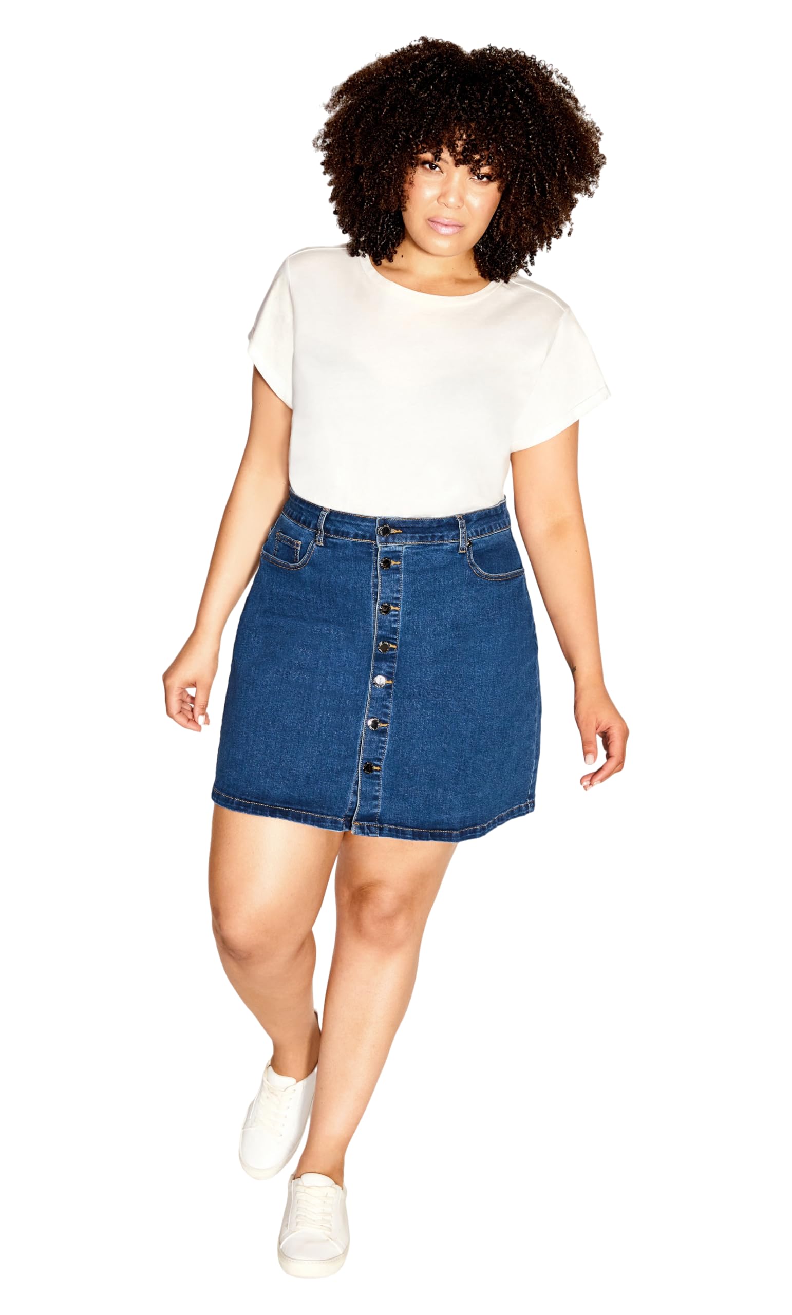 Women's Plus Size Denim Skirt - Comfortable & Stylish Island Print for Casual Wear, Beach Outings & Summer Fashion