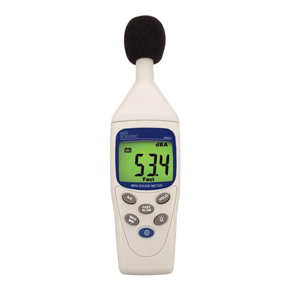 Sper Scientific 850014 Digital Sound Level Meter - Noise Decibel Tester for Home, Office, and Industrial Use - Accurate dB Measurement Device for Workplace Safety and Environmental Monitoring