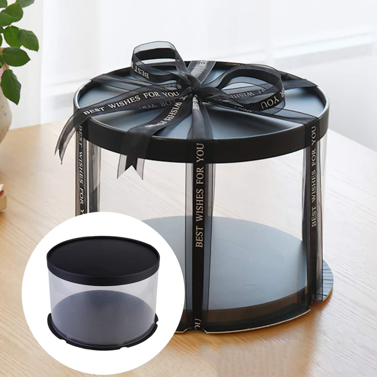 Hemoton 3-Piece Plastic Cake Storage Container Set - Transparent Round Cake Box with Dome Lid for Wedding, Bakery & Dessert Display - Perfect for Cake Transport, Party Serving & Kitchen Storage