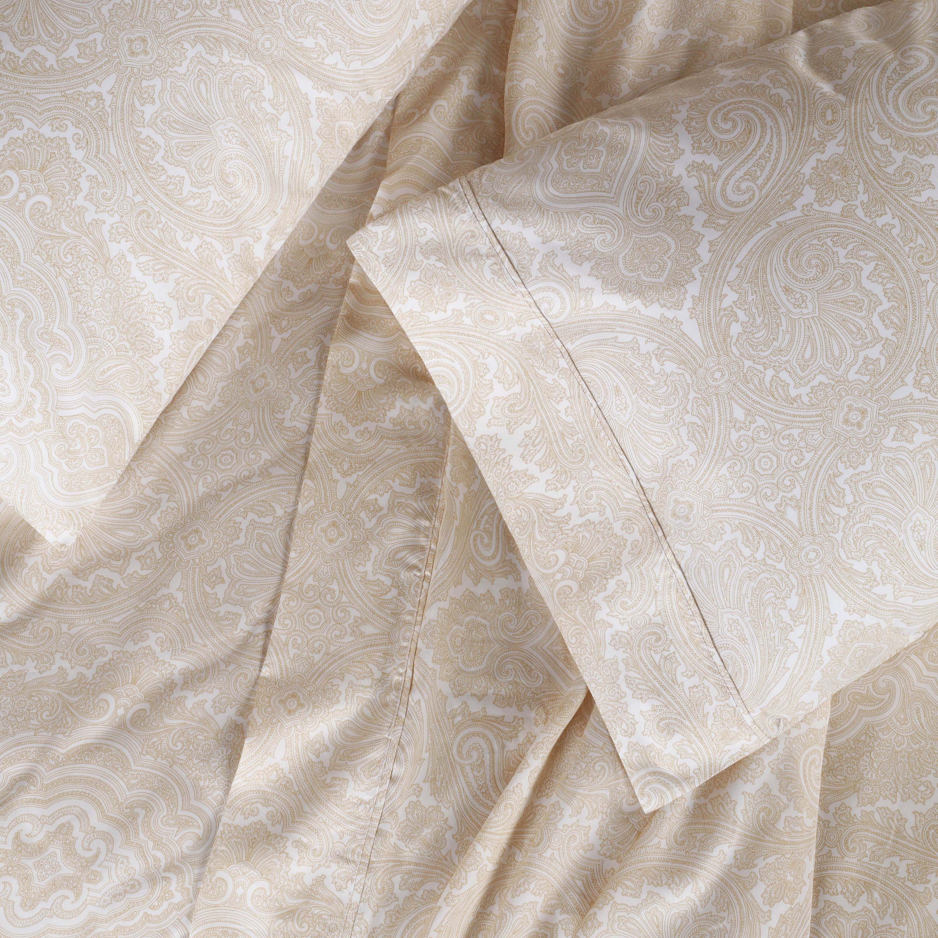 Italian Paisley 600 Thread Count Cotton Blend Deep Pocket Sheet Set - Ultra Soft Bedding for Queen Size Beds - Perfect for Luxury Hotels, Guest Rooms & Master Bedrooms