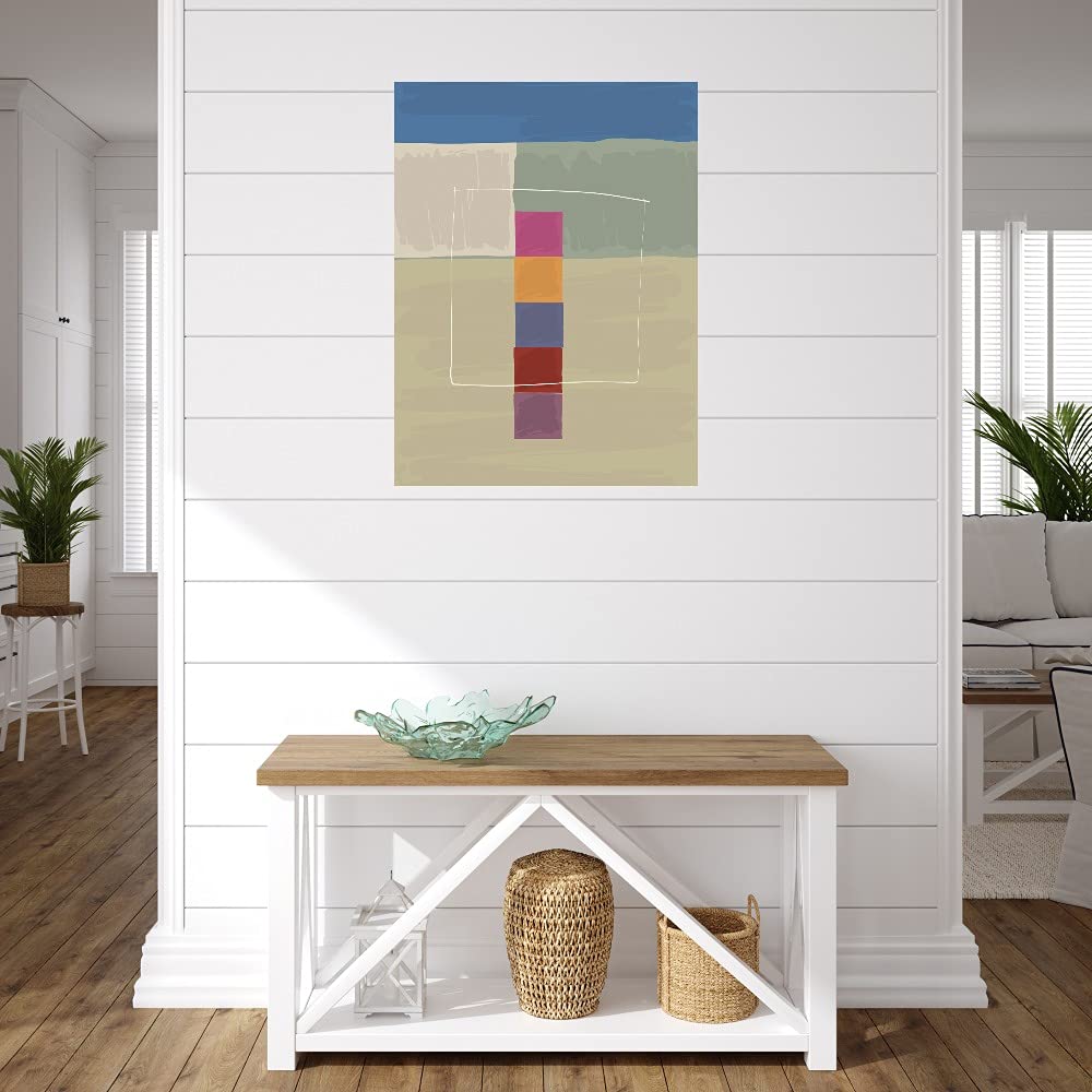 On the Edge Fine Art Canvas Wall Decor by Sidsel Brix - 42x56 Inches Ready to Hang Painting for Living Room, Bedroom, Office & More - Modern Abstract Artwork for Home & Commercial Spaces