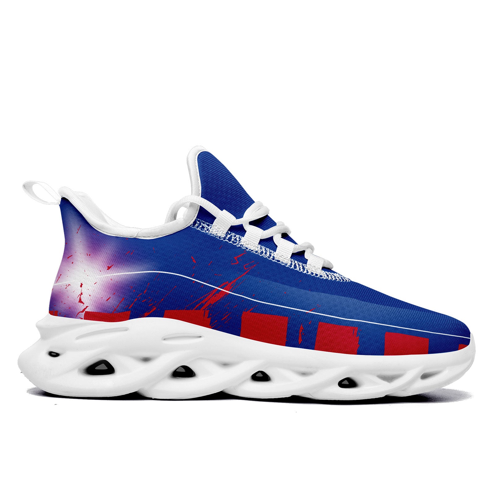 Custom Blue & Red Buffalo MaxSoul Shoes & Hat Set - Personalized Combo for Men & Women | Perfect for Sports, Outdoor Activities & Fashion Streetwear