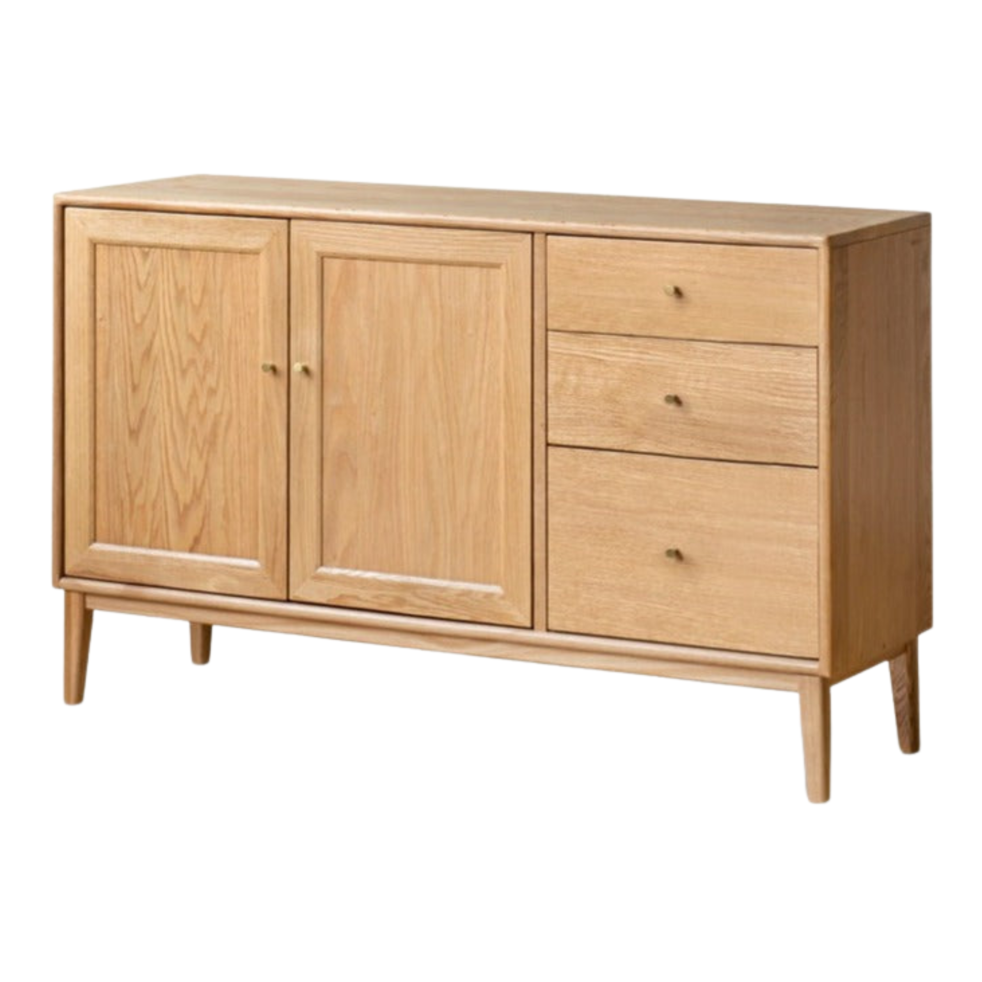 49.2x15.7x31.9 inch / 125x40x81сm / Natural wood color / solid wood sideboard (all wooden door)