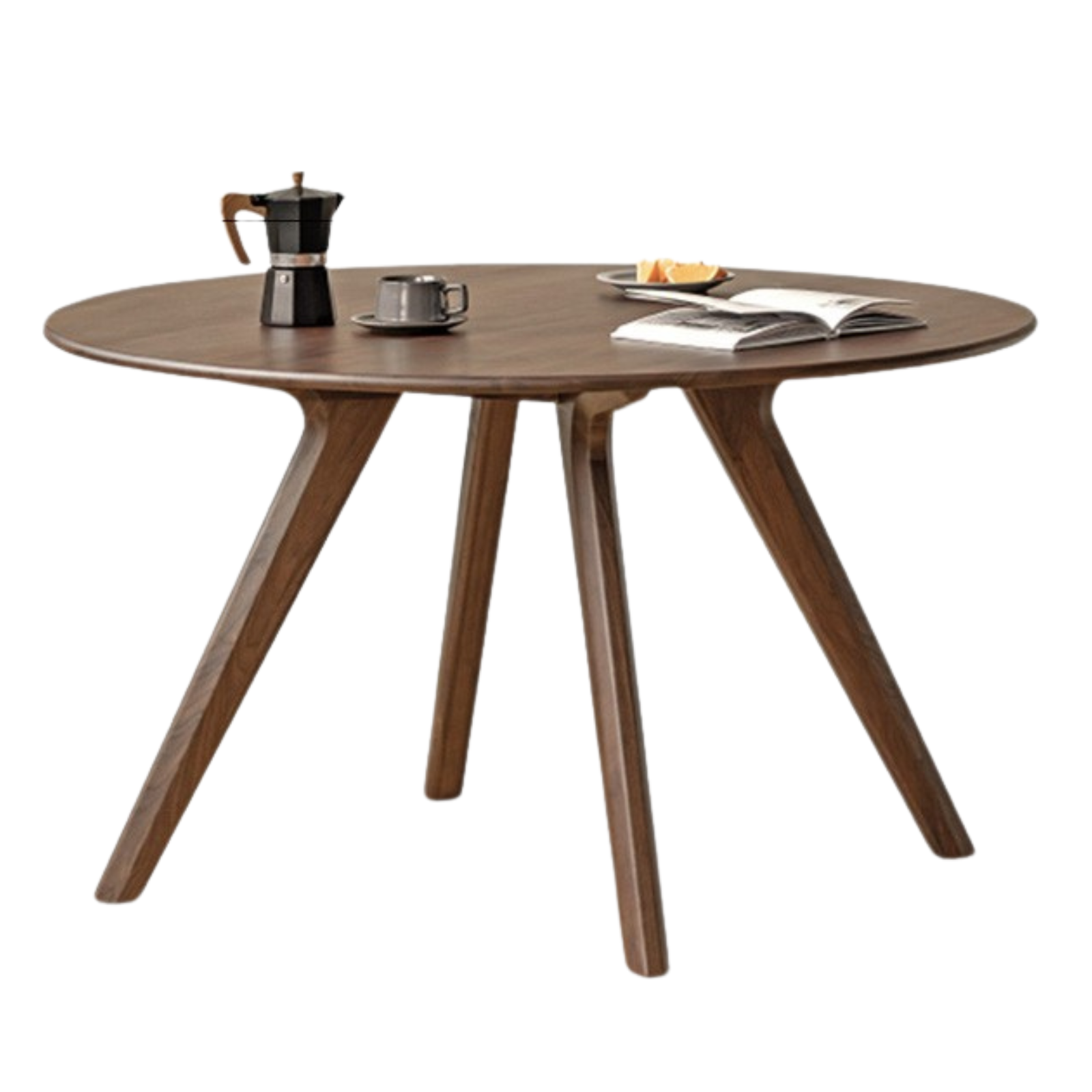 51.2x51.2x29.5 inch / 130x130x75 cm / Rich Dark Walnut Color / round table