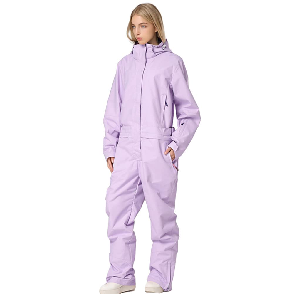 HOTIAN Women's One-Piece Ski Suit - Waterproof Winter Snowboard Jumpsuit for Outdoor Snow Sports & Skiing Adventures