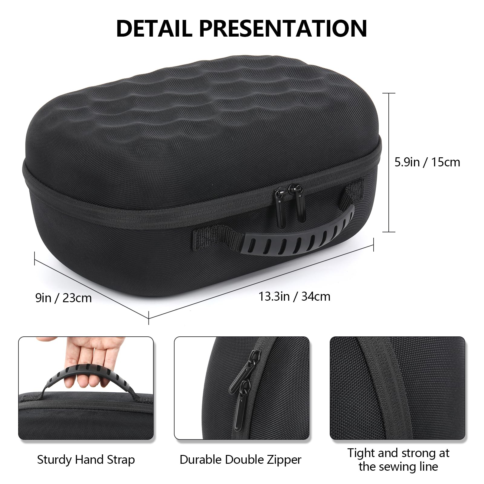 Yaslayp Hard Travel Case for Meta Quest 3 Headset - Compatible with Meta Quest 3 VR Gaming Headset & Touch Controllers - Protective Storage Carrying Case for Travel & Home Use - Perfect for VR Gaming Accessories, Outdoor Adventures & Safe Storage