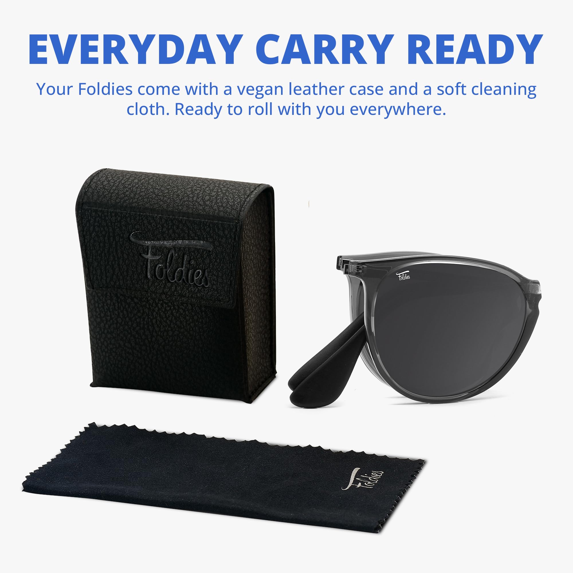 Milano Folding Sunglasses Polarized UV400 Protection - UVA/UVB Blocking Sunglasses for Men & Women - Compact Travel Sunglasses with Leather Case for Driving, Outdoor Sports & Beach Vacations
