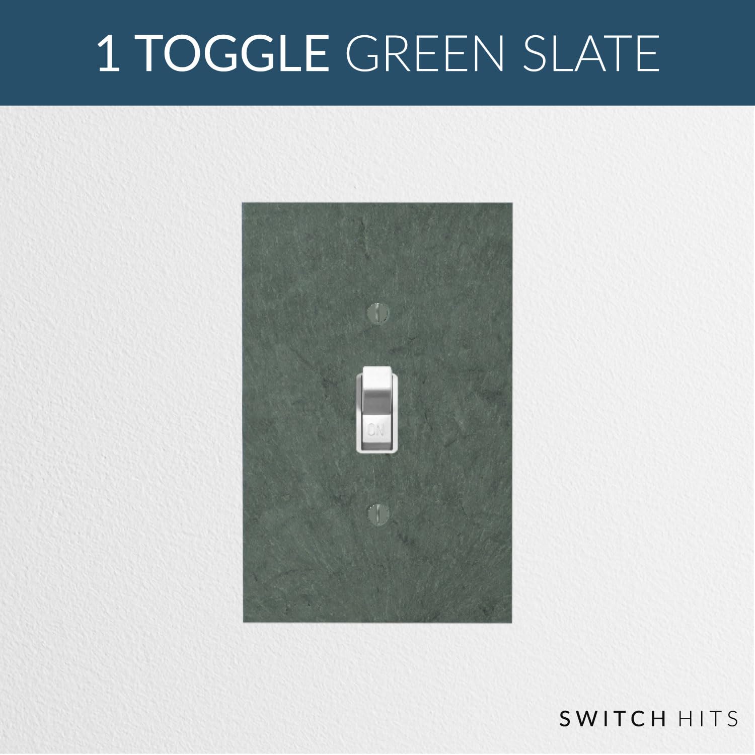Vermont Slate Green Single Toggle Light Switch Cover - 1 Gang Decorative Wall Plate (3.25