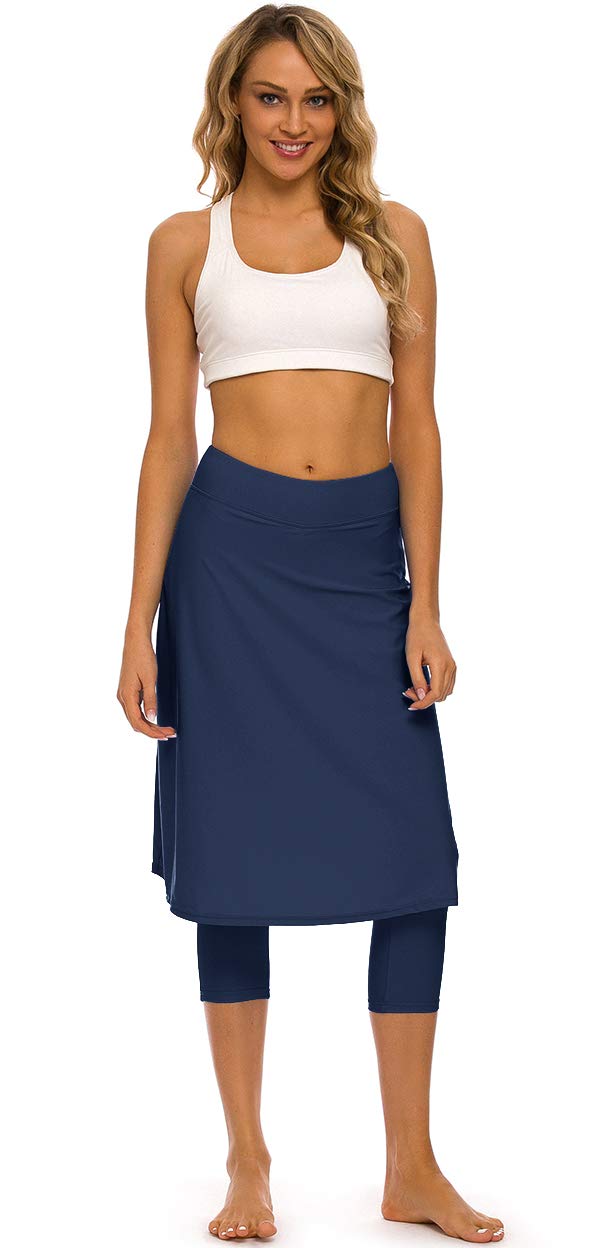 Seagoo Women's UV Protection Swim Skirt with Built-in Leggings - Quick Dry Swimwear for Beach, Pool & Water Aerobics