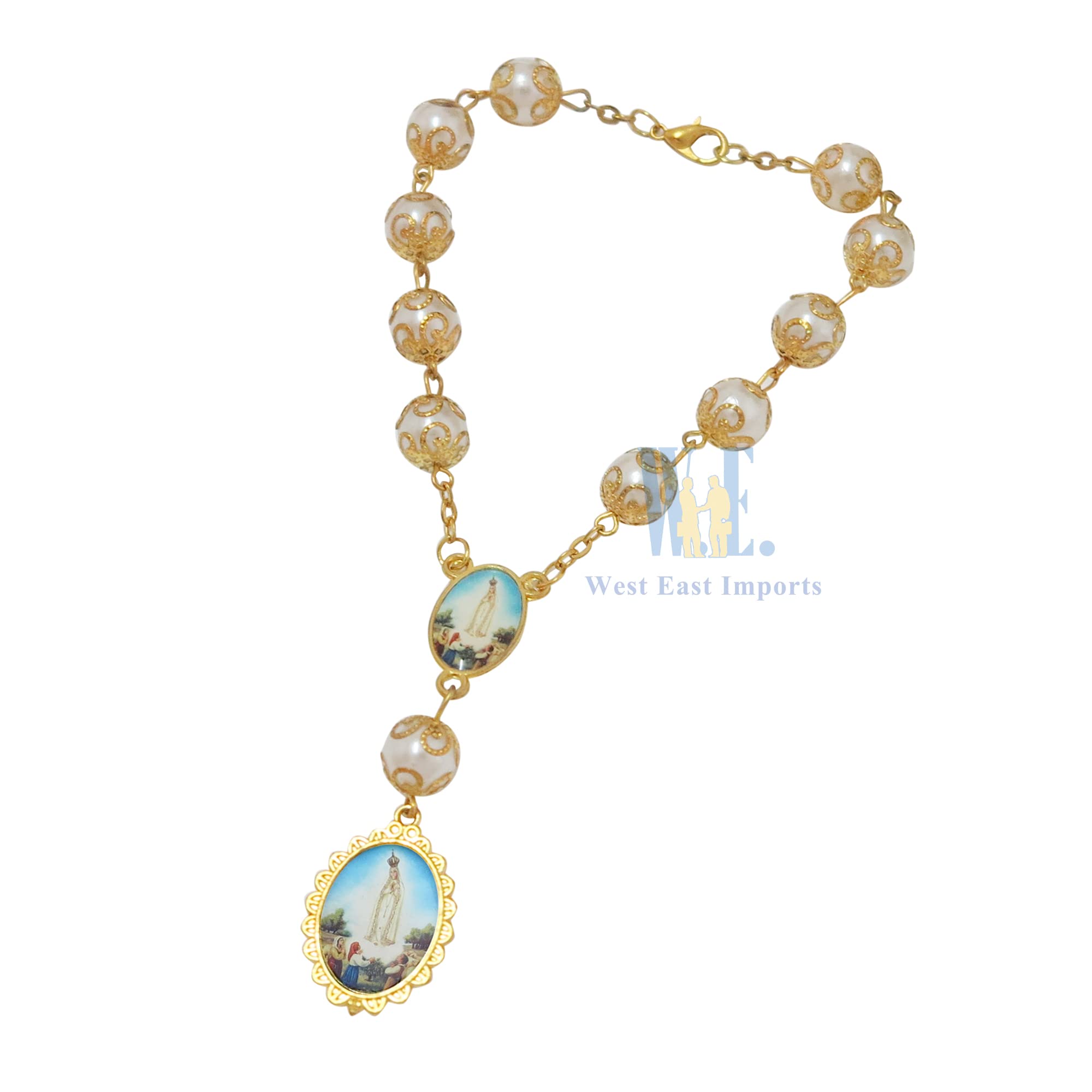 Our Lady of Fatima Decade Rosary - 12 Pack Catholic Prayer Beads for Car Mirror & Religious Events - Perfect for Car Protection & Church Favors