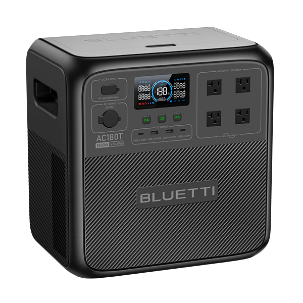 BLUETTI AC180T 1433Wh 1800W Portable Solar Power Station with UPS - Perfect for Camping, RV Trips, Home Backup & Emergency Power Outages