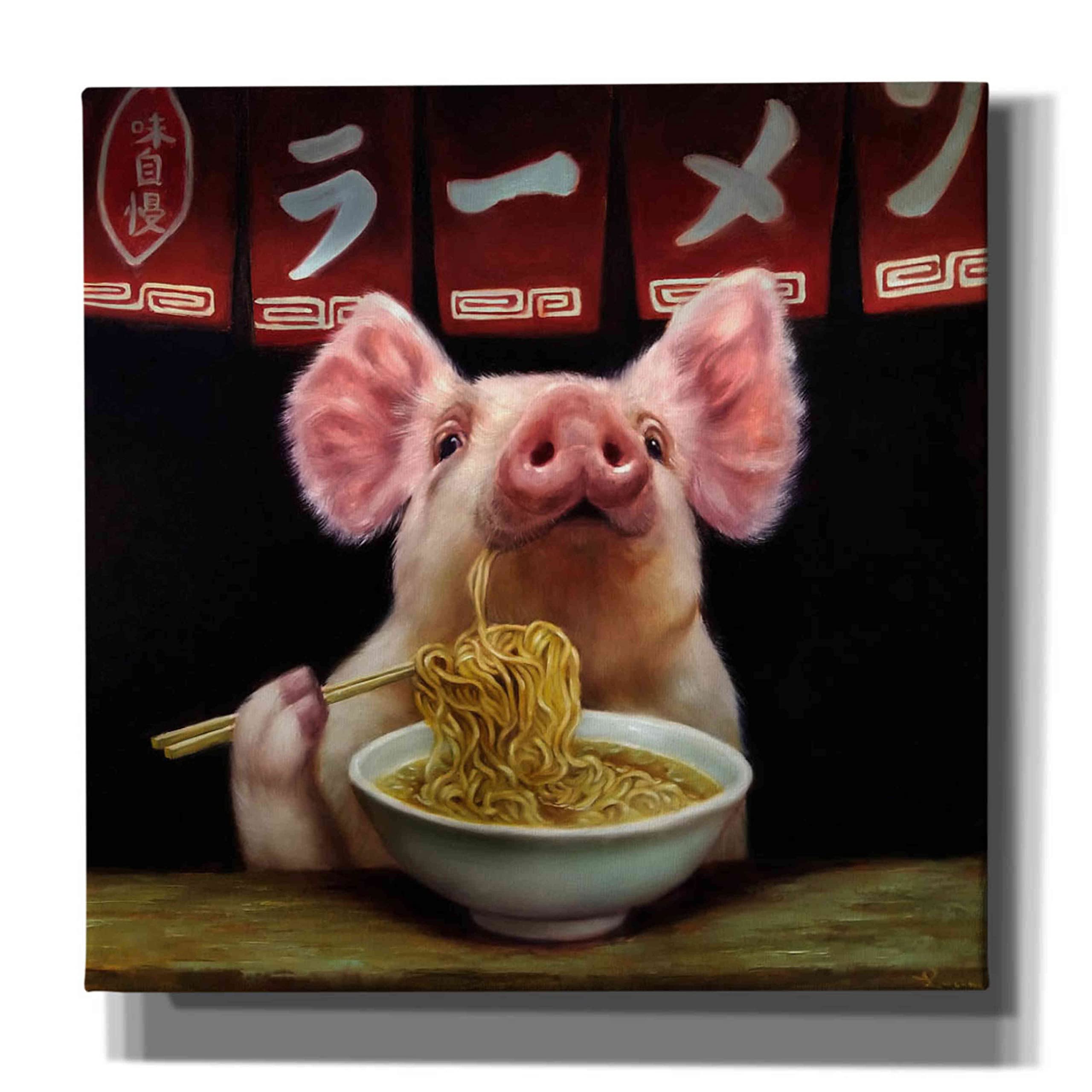 Epic Graffiti 'Oodles of Noodles' by Lucia Heffernan - 37x37 Inch Canvas Wall Art Painting for Living Room, Bedroom & Office Decor