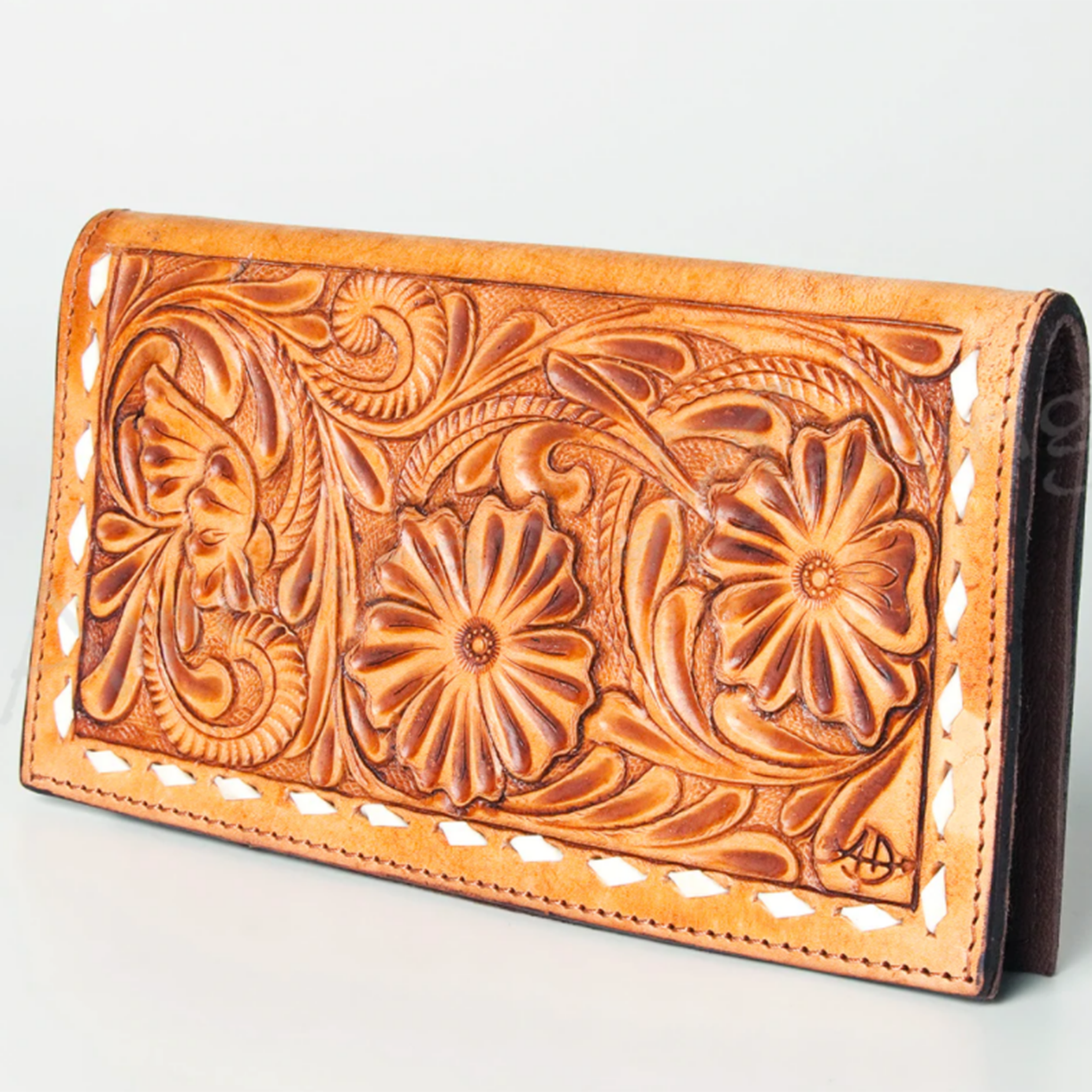 American Darling Wanda Genuine Leather Tooled Wallet for Women - Western Style Handcrafted Bifold Purse with Card Slots (Perfect for Everyday Use, Travel & Gift Giving)