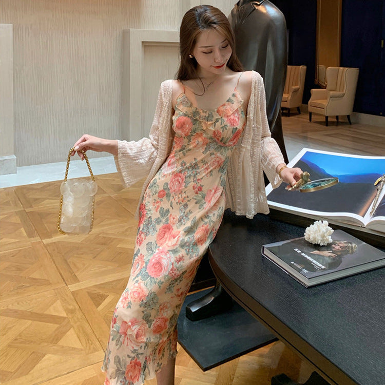 Floral Summer Dress for Women - Spaghetti Strap French Style Sleeveless Dress 812 | Perfect for Beach Vacation, Date Night & Summer Parties