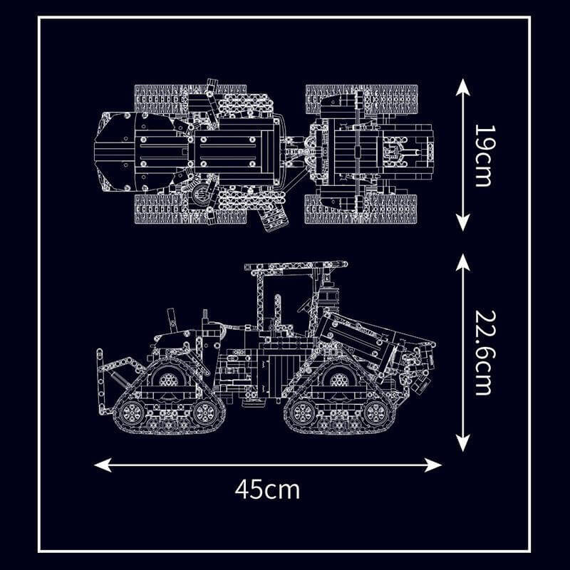 Mould King 18020 Pneumatic Crawler Tractor Building Blocks Set - STEM Educational Toy for Kids & Adults - Construction Engineering Model for Play & Display