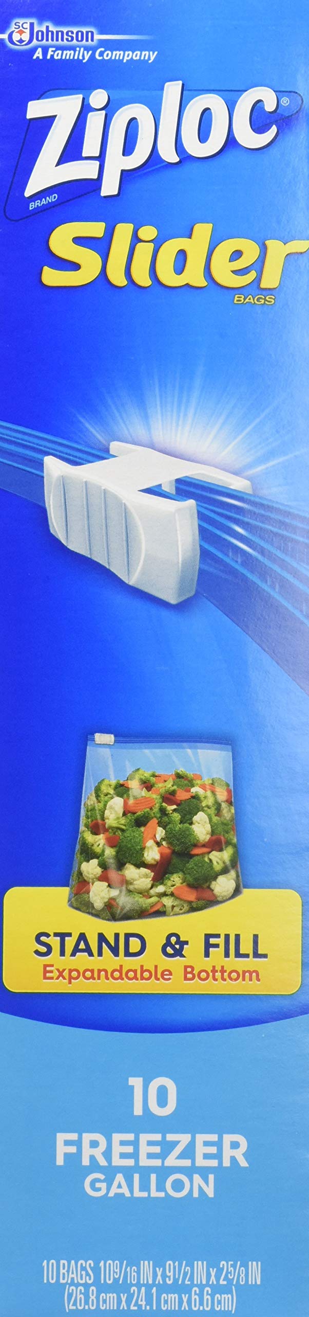 Ziploc Easy Zipper Freezer Bags - Gallon Size (120 Count) - Heavy Duty Storage Bags for Freezing Food, Meal Prep & Organizing - Case Pack of 12 Boxes (10 Bags Each) - Perfect for Kitchen, Pantry & Camping Use