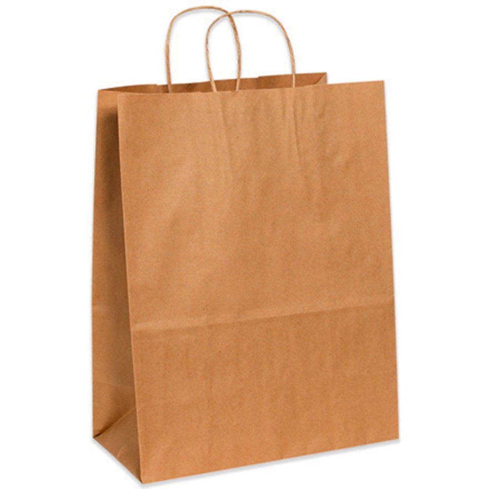 Eco-Friendly 13x7x17 Inch Kraft Paper Shopping Bags with Handles - Bulk Brown Grocery Bags for Retail Stores, Boutiques & Gift Packaging