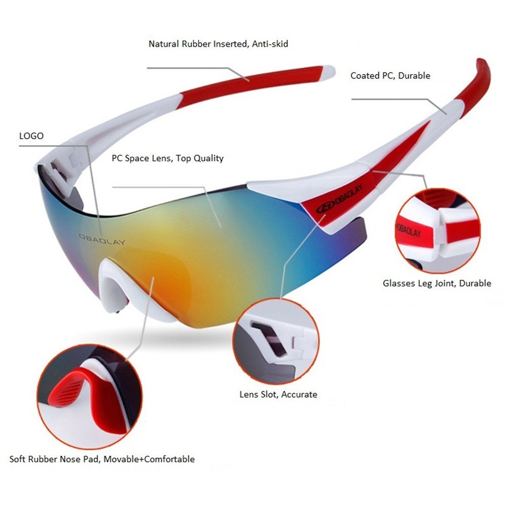 Polarized Sports Cycling Sunglasses for Men - UV Protection Bike Glasses for Running, Cycling & Outdoor Activities | Lightweight & Anti-Fog Design