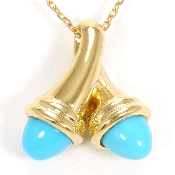 18K Yellow Gold Turquoise Necklace for Women - Handmade Bohemian Jewelry with Natural Stone - Perfect for Weddings, Parties & Everyday Wear