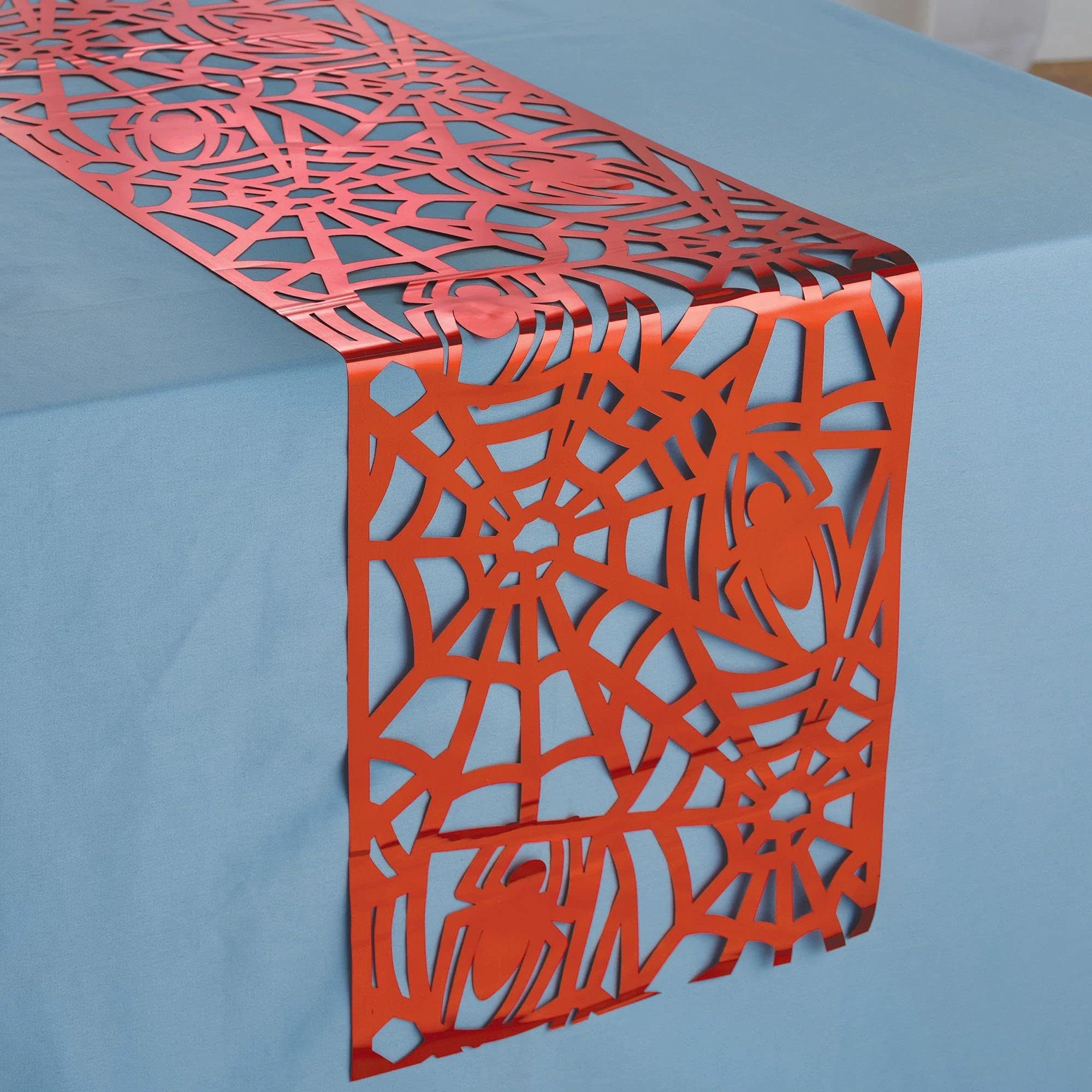 Spider-Man Themed Metallic Red Foil Table Runner (11.5