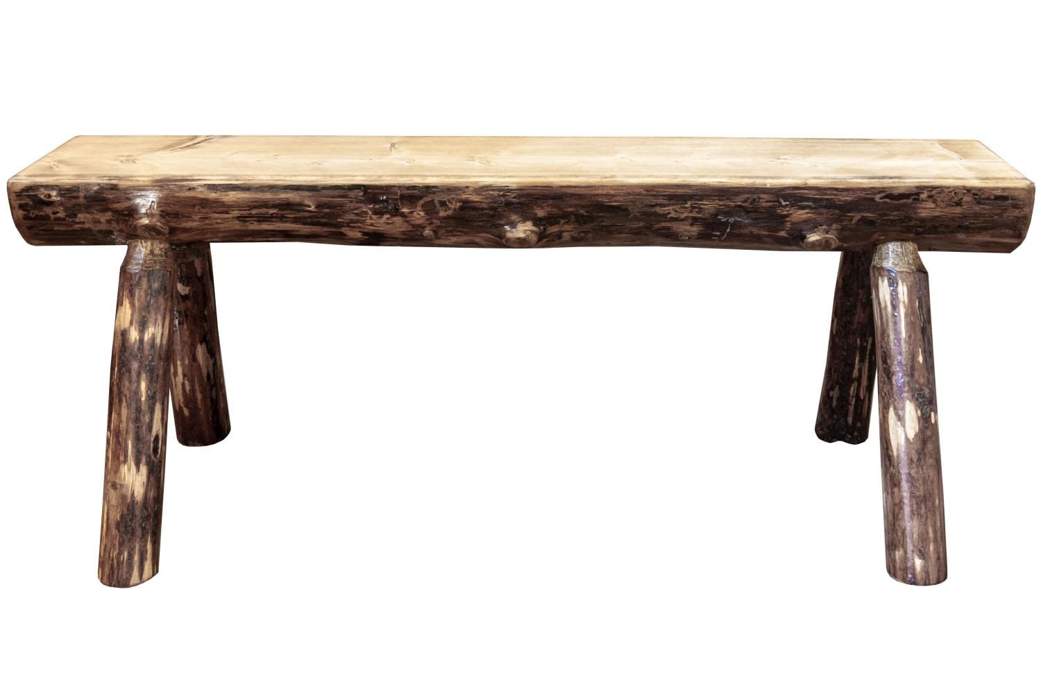 Handcrafted 4' Log Bench - Rustic Wooden Furniture for Indoor & Outdoor Use - Perfect for Patio, Garden, and Cabin Decor - Ships to All 48 States
